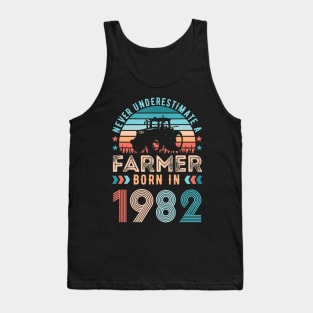 Farmer born in 1982 Farming Gift 40th Birthday Tank Top